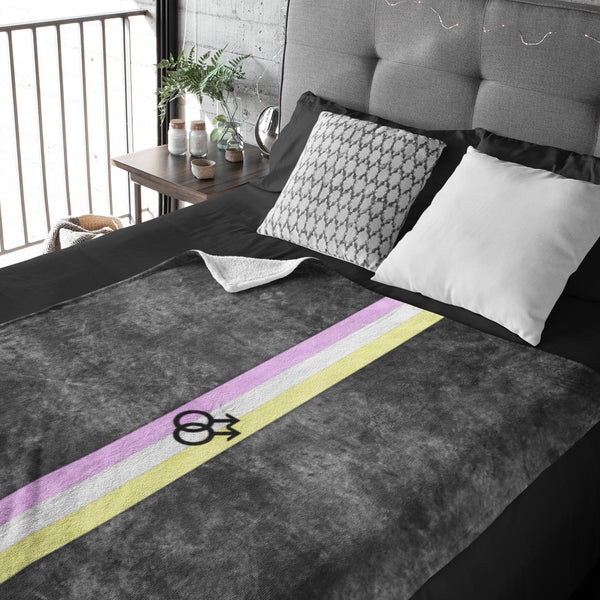 Grunge Twink Pride Flag Stripe Velveteen Plush Blanket