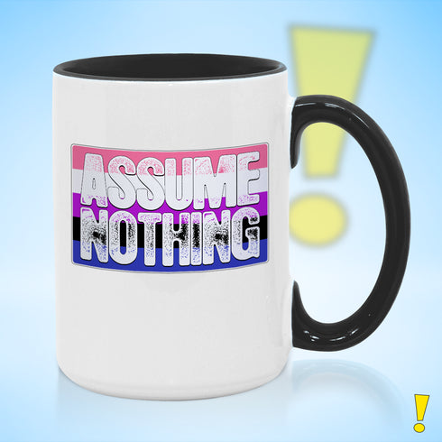 Assume Nothing Genderfluid Pride Flag Color Accent Mug