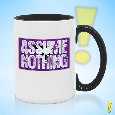 Assume Nothing Lesbian Labrys Pride Flag Color Accent Mug