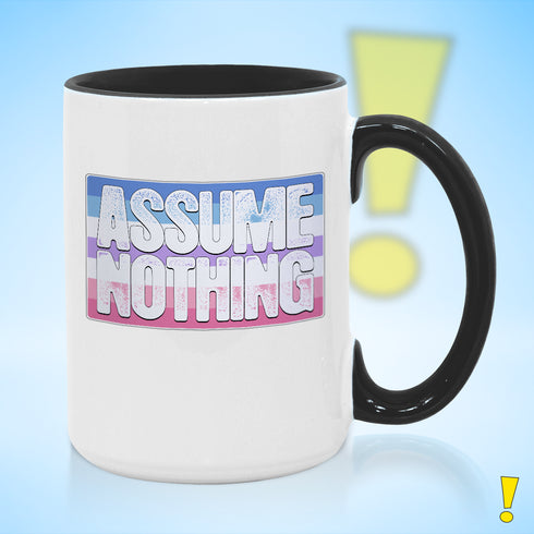 Assume Nothing Bigender Pride Flag Color Accent Mug