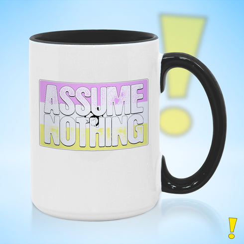 Assume Nothing Twink Pride Flag Color Accent Mug