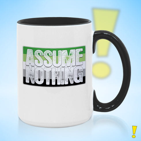 Assume Nothing Aromantic Aro Pride Flag Color Accent Mug