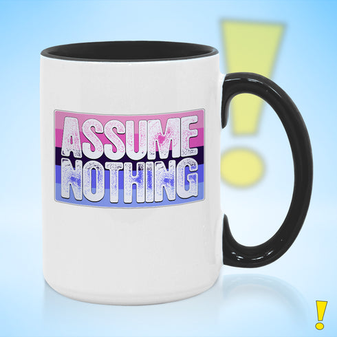 Assume Nothing Omnisexual Pride Flag Color Accent Mug