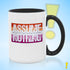 Assume Nothing Lesbian Pride Flag Color Accent Mug