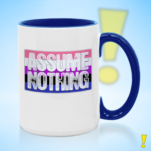 Assume Nothing Genderfluid Pride Flag Color Accent Mug