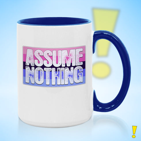 Assume Nothing Omnisexual Pride Flag Color Accent Mug