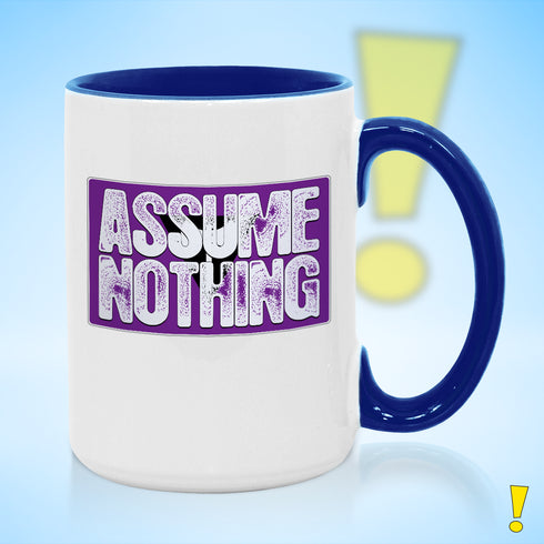 Assume Nothing Lesbian Labrys Pride Flag Color Accent Mug