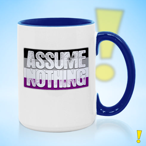 Assume Nothing Asexual Pride Flag Color Accent Mug