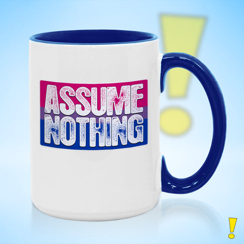 Assume Nothing Bisexual Pride Flag Color Accent Mug