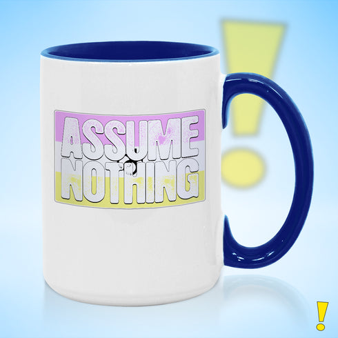 Assume Nothing Twink Pride Flag Color Accent Mug