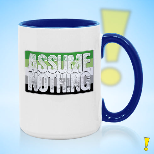 Assume Nothing Aromantic Aro Pride Flag Color Accent Mug