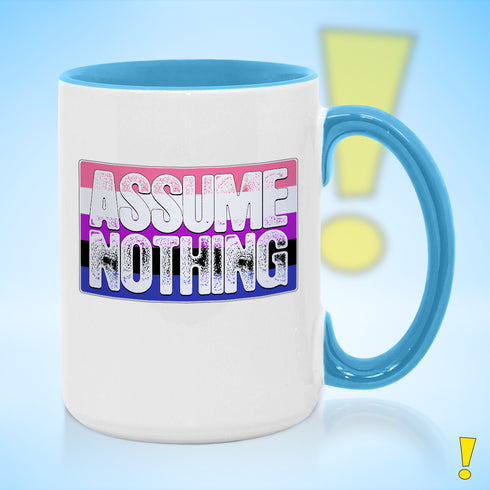 Assume Nothing Genderfluid Pride Flag Color Accent Mug