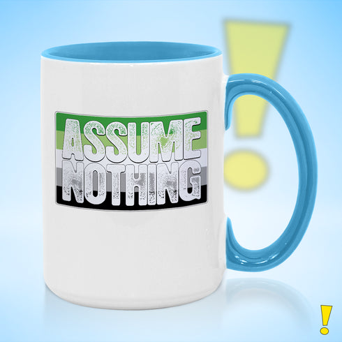 Assume Nothing Aromantic Aro Pride Flag Color Accent Mug