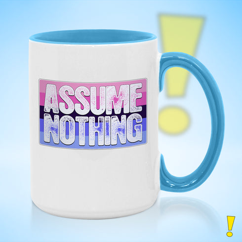 Assume Nothing Omnisexual Pride Flag Color Accent Mug