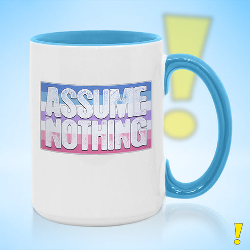 Assume Nothing Bigender Pride Flag Color Accent Mug