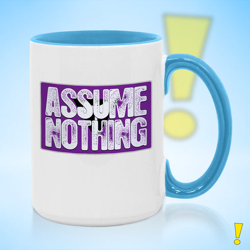 Assume Nothing Lesbian Labrys Pride Flag Color Accent Mug