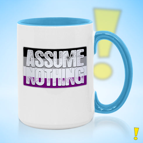 Assume Nothing Asexual Pride Flag Color Accent Mug