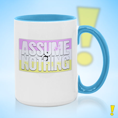 Assume Nothing Twink Pride Flag Color Accent Mug
