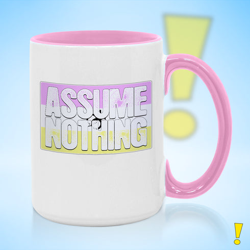 Assume Nothing Twink Pride Flag Color Accent Mug