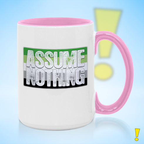 Assume Nothing Aromantic Aro Pride Flag Color Accent Mug