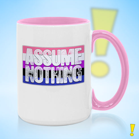 Assume Nothing Genderfluid Pride Flag Color Accent Mug