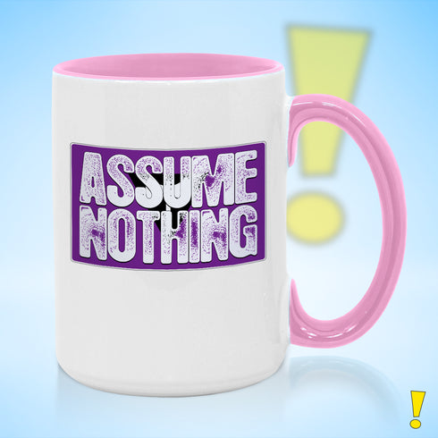 Assume Nothing Lesbian Labrys Pride Flag Color Accent Mug