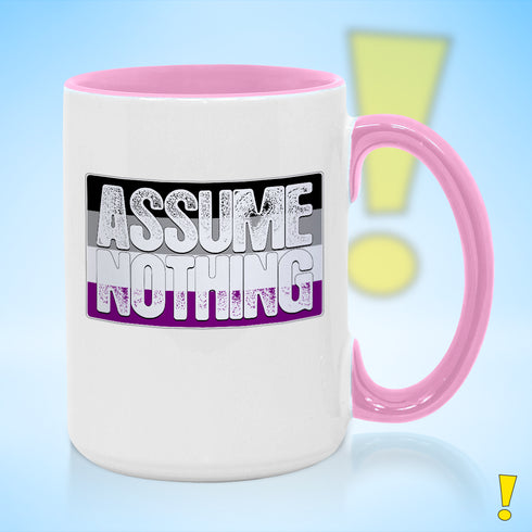 Assume Nothing Asexual Pride Flag Color Accent Mug