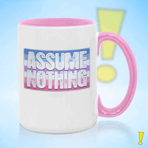 Assume Nothing Bigender Pride Flag Color Accent Mug