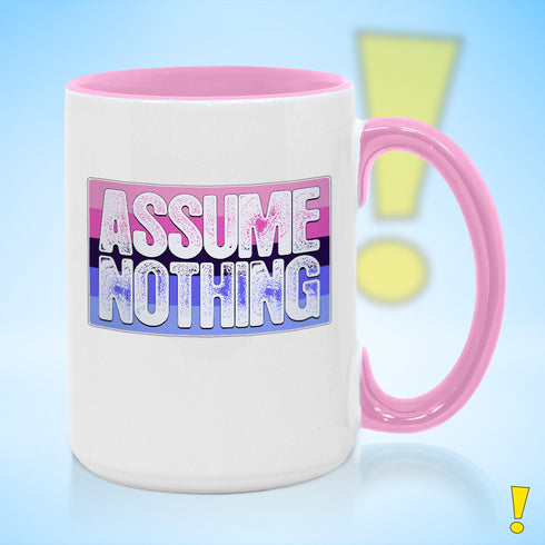 Assume Nothing Omnisexual Pride Flag Color Accent Mug