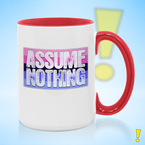 Assume Nothing Omnisexual Pride Flag Color Accent Mug