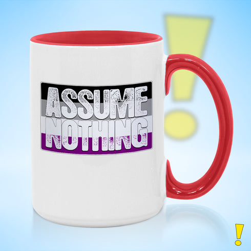 Assume Nothing Asexual Pride Flag Color Accent Mug