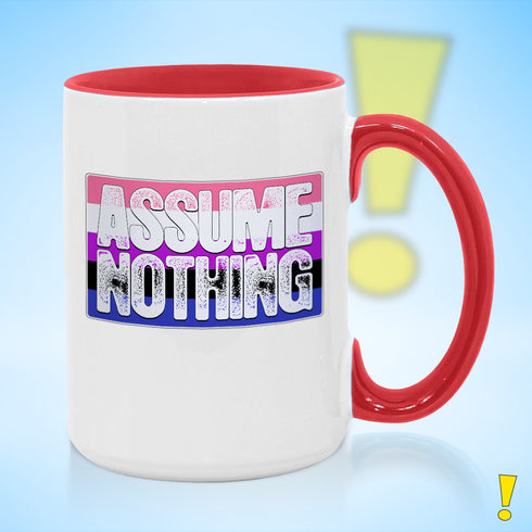 Assume Nothing Genderfluid Pride Flag Color Accent Mug
