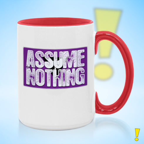 Assume Nothing Lesbian Labrys Pride Flag Color Accent Mug