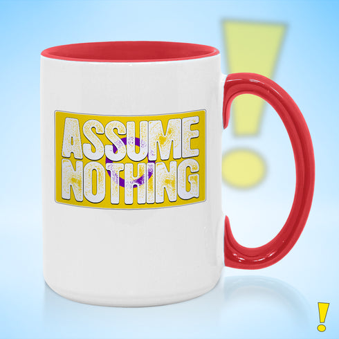 Assume Nothing Intersex Pride Flag Color Accent Mug