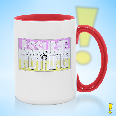 Assume Nothing Twink Pride Flag Color Accent Mug