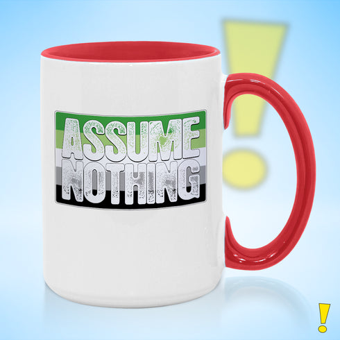 Assume Nothing Aromantic Aro Pride Flag Color Accent Mug