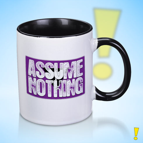 Assume Nothing Lesbian Labrys Pride Flag Color Accent Mug