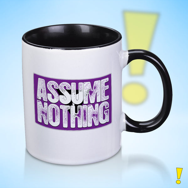 Assume Nothing Lesbian Labrys Pride Flag Color Accent Mug