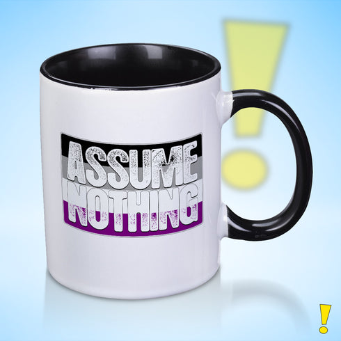 Assume Nothing Asexual Pride Flag Color Accent Mug