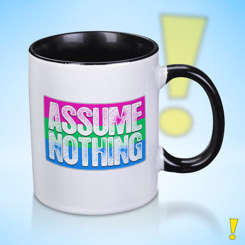 Assume Nothing Polysexual Pride Flag Color Accent Mug