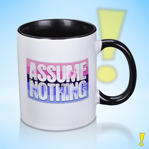 Assume Nothing Omnisexual Pride Flag Color Accent Mug
