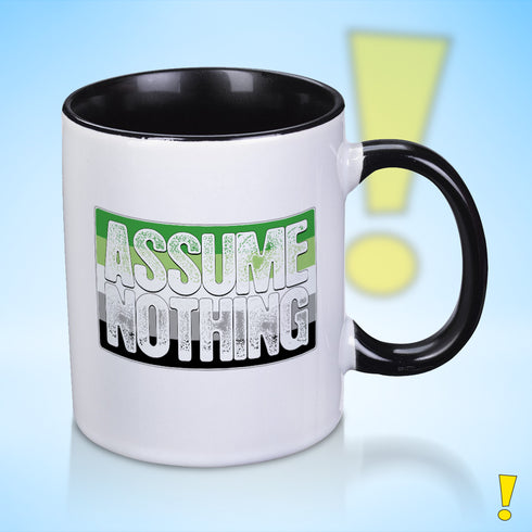 Assume Nothing Aromantic Aro Pride Flag Color Accent Mug