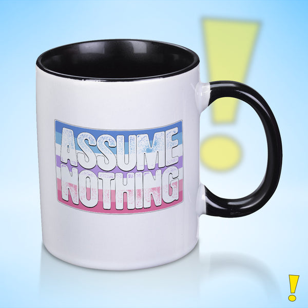 Assume Nothing Bigender Pride Flag Color Accent Mug