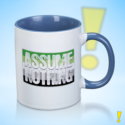 Assume Nothing Aromantic Aro Pride Flag Color Accent Mug