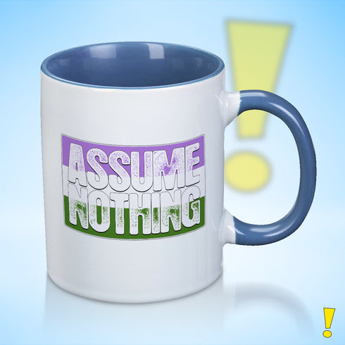 Assume Nothing Genderqueer Pride Flag Color Accent Mug