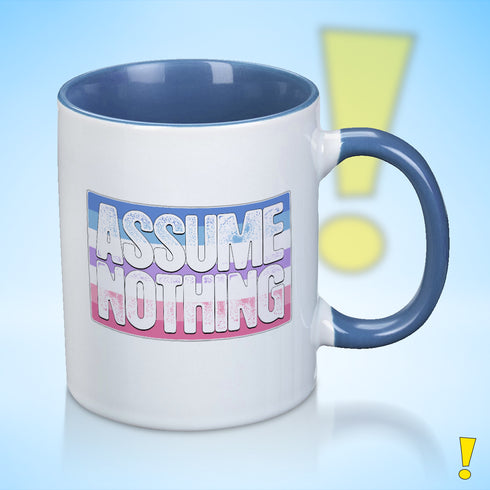 Assume Nothing Bigender Pride Flag Color Accent Mug