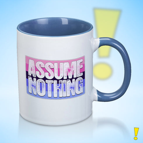 Assume Nothing Omnisexual Pride Flag Color Accent Mug