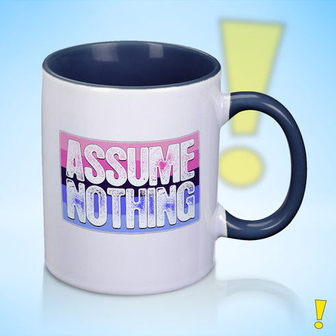 Assume Nothing Omnisexual Pride Flag Color Accent Mug