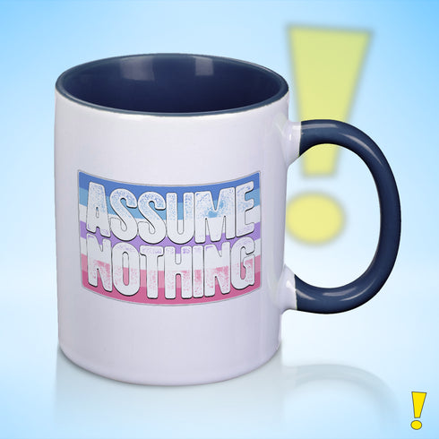 Assume Nothing Bigender Pride Flag Color Accent Mug