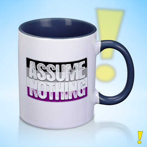 Assume Nothing Asexual Pride Flag Color Accent Mug